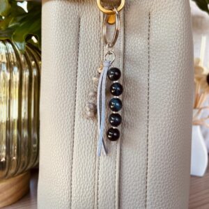 Tigers eye & Labradorite Keychain